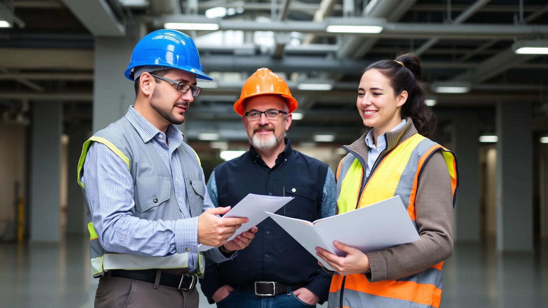 MAGMA engineer providing technical consultation and facility support, reviewing building systems documentation with facility manager in Lebanon
